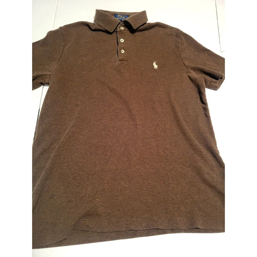 (#16) Polo By Ralph Lauren Short Sleeve Size Men's Medium Brown
